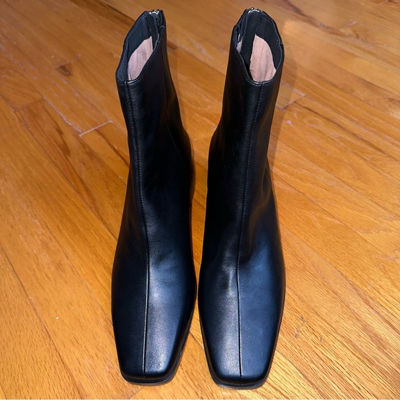 Linea Paolo Womens Black Sage Boots Block Heel Square Toe Booties 11 M NEW Y2K - Picture 4 of 13